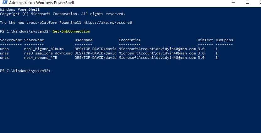 how to check smb version on windows 10 using powershell